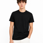 Black 100% Super Combed Cotton Casual T-Shirt For Unisex