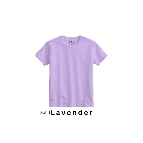 Lavender  100% Super Combed Cotton Casual T-Shirt For Unisex