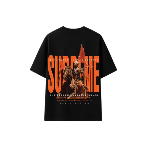Black Oversize Chatrapati Shivaji Maharaj T-Shirt