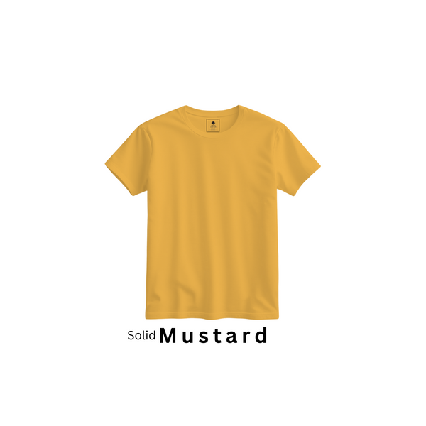 Mustard 100% Super Combed Cotton Casual T-Shirt For Unisex