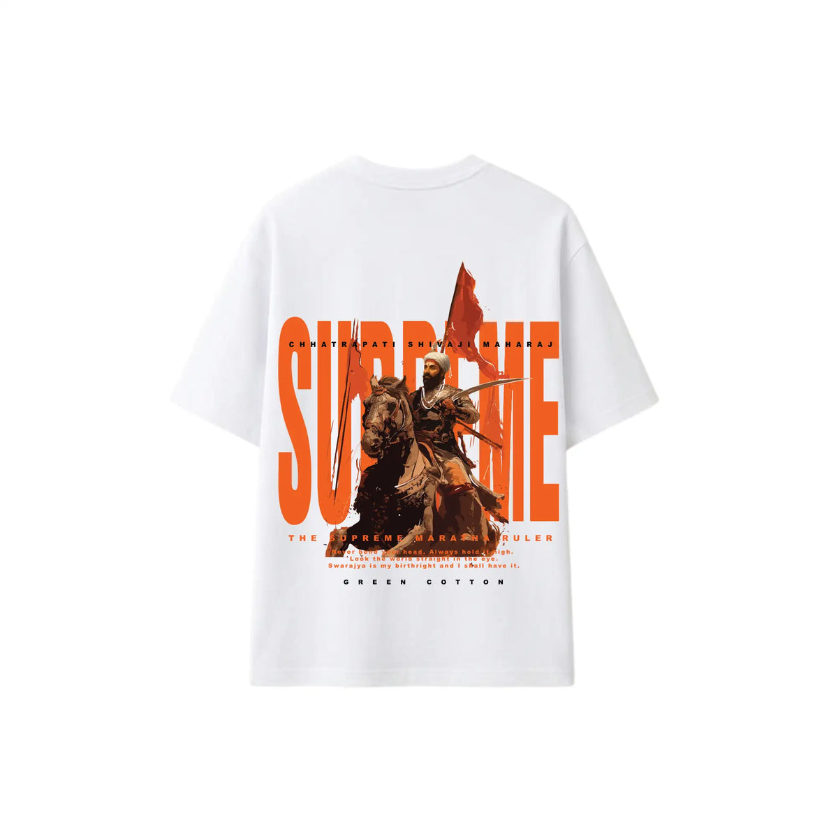 White Oversize Chatrapati Shivaji Maharaj T-Shirt