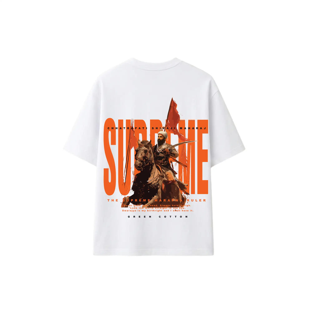 White Oversize Chatrapati Shivaji Maharaj T-Shirt