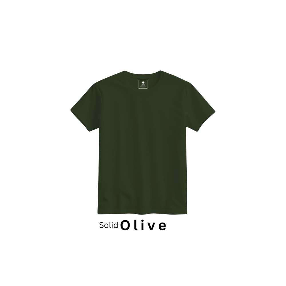 Olive 100% Super Combed Cotton Casual T-Shirt For Unisex