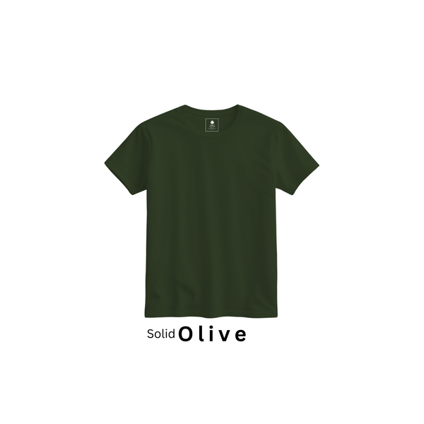 Olive 100% Super Combed Cotton Casual T-Shirt For Unisex