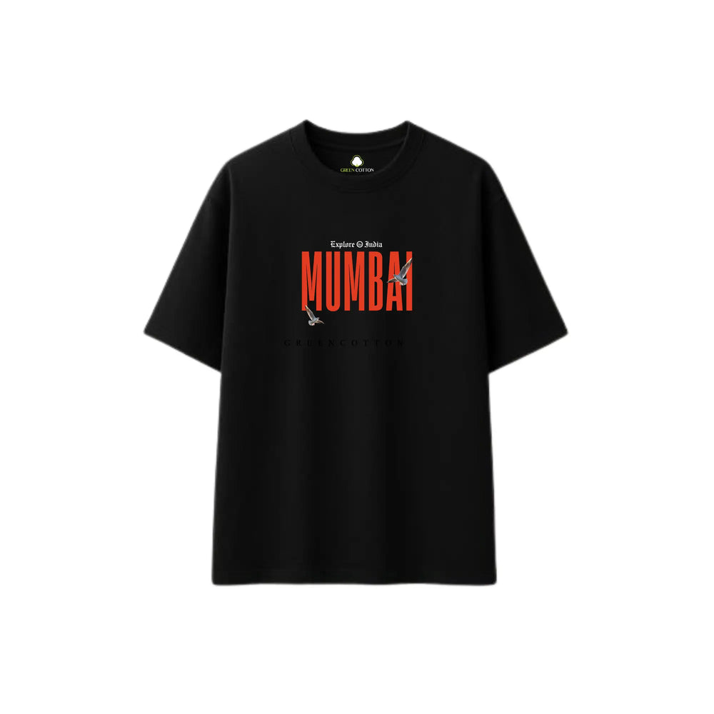Black Oversize Mumbai T-Shirt | For Men