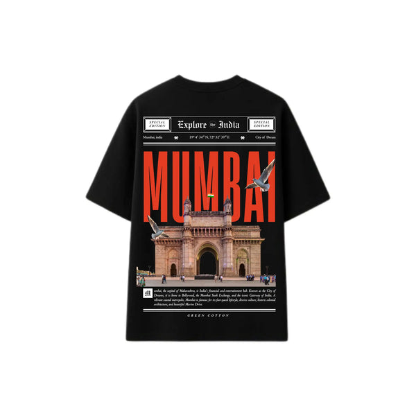 Black Oversize Mumbai T-Shirt | For Men
