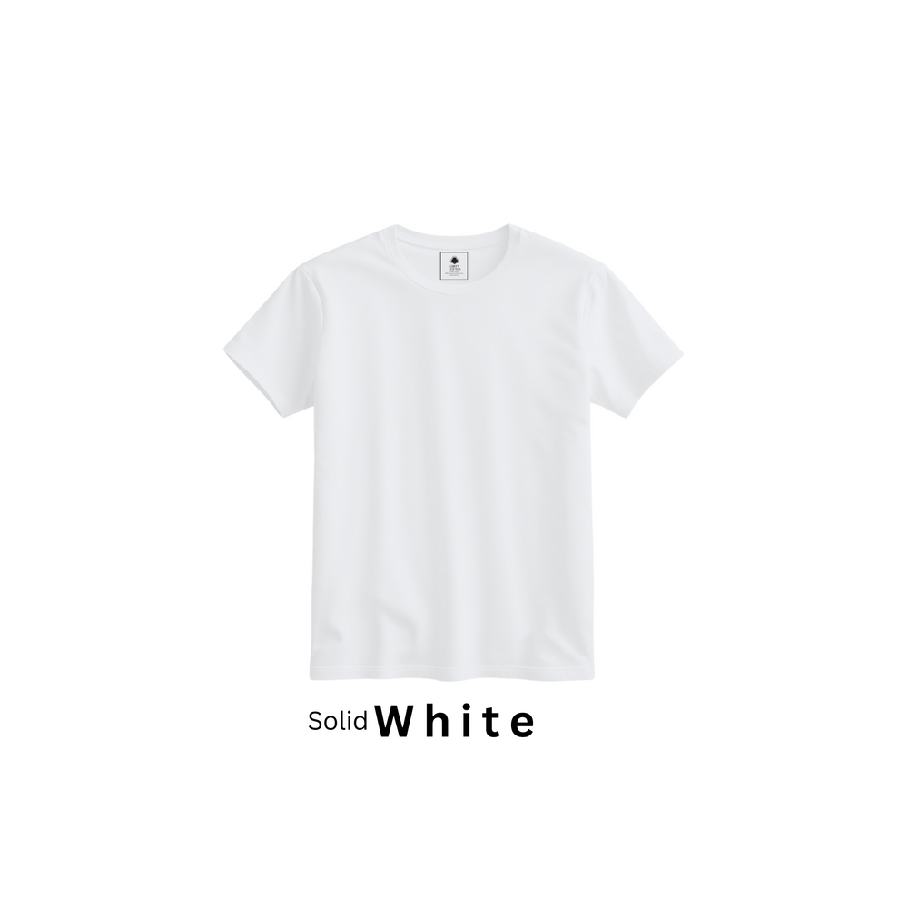 White 100% Super Combed Cotton Casual T-Shirt For Unisex
