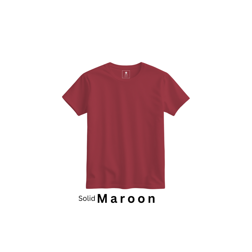 Maroon 100% Super Combed Cotton Casual T-Shirt For Unisex