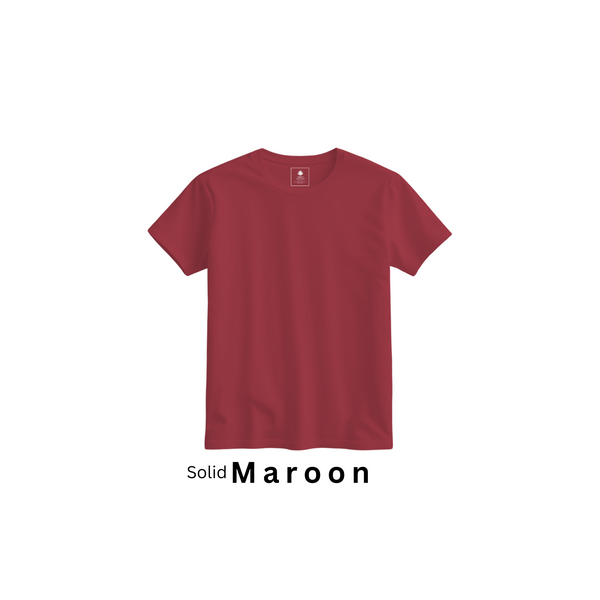 Maroon 100% Super Combed Cotton Casual T-Shirt For Unisex