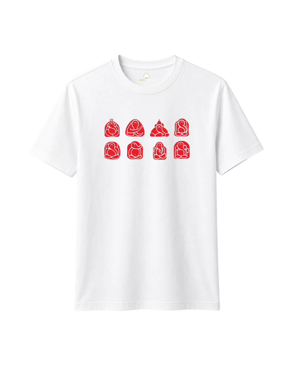 Ashtavinayaka White 100% Super Combed Cotton Casual T-Shirt For Unisex
