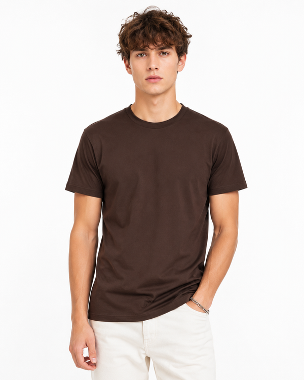 Coffe 100% Super Combed Cotton Casual T-Shirt For Unisex