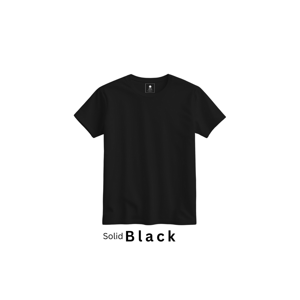 Black 100% Super Combed Cotton Casual T-Shirt For Unisex