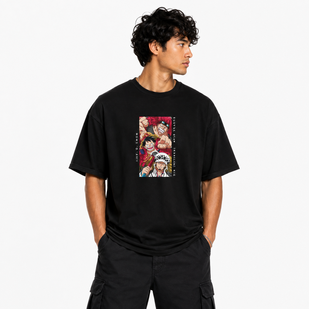 Boom Japanise Black Oversize T-Shirt