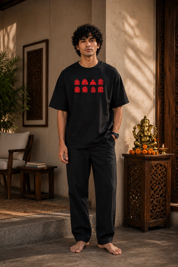 Ashtavinayaka Black Oversize T-Shirt