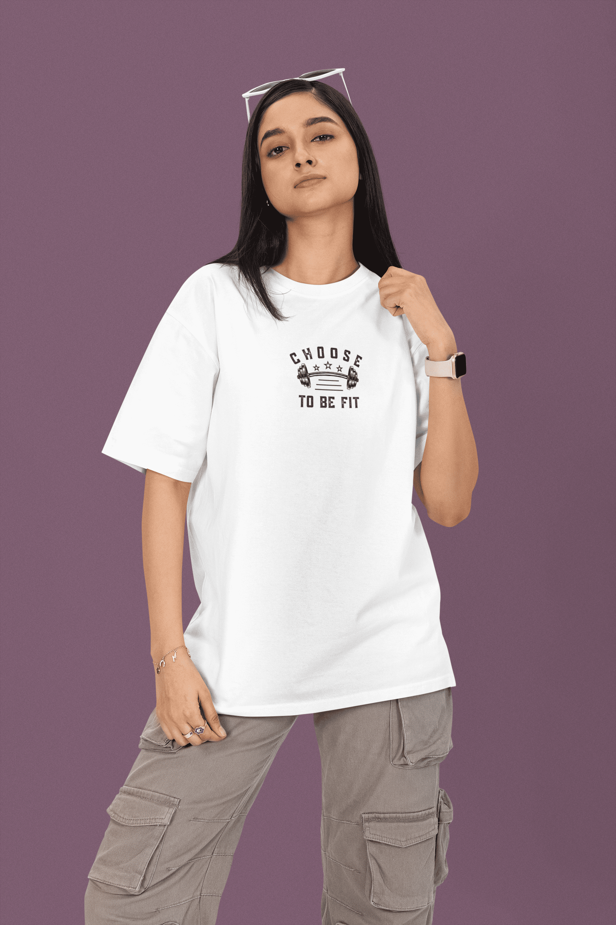 Choose to be Fit Oversized T-Shirt - Green Cotton