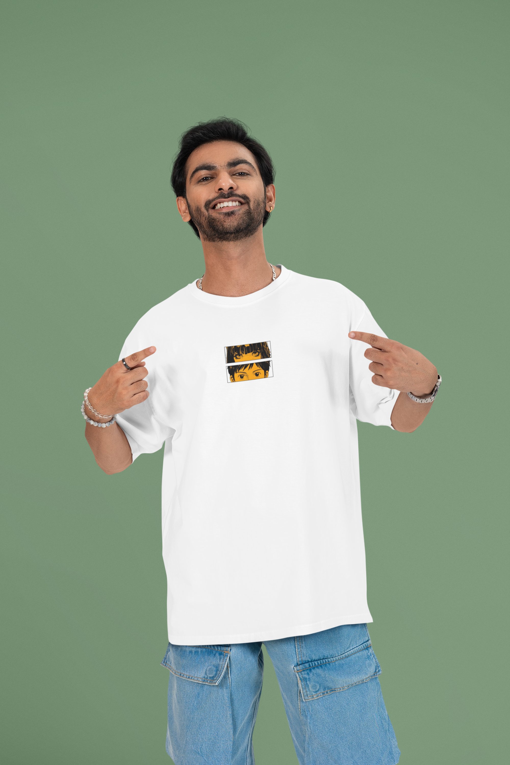 Connected Oversized Luxe T-Shirt - Green Cotton
