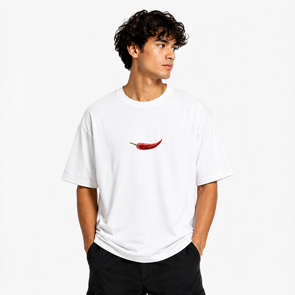 Red Hot White Oversize T-Shirt