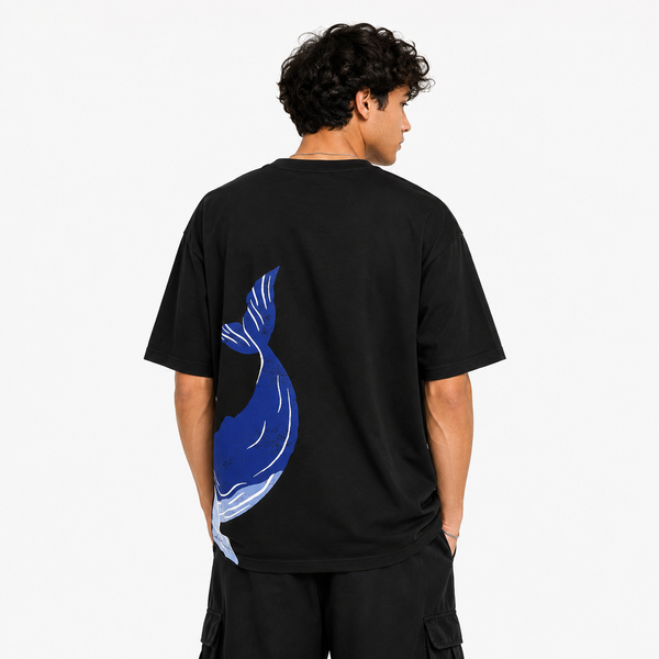 Dolphine Black Oversize T-Shirt`