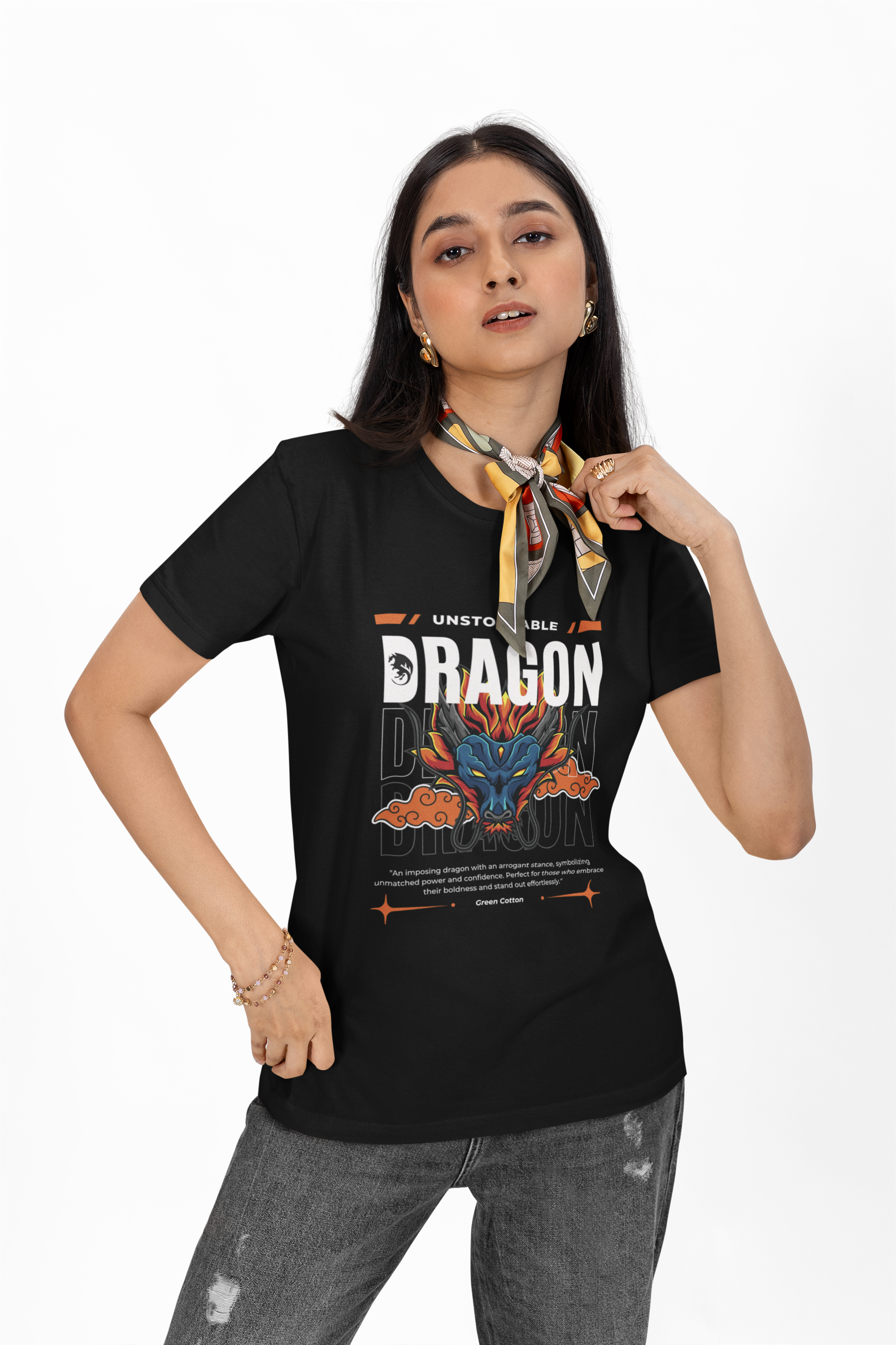 Dragon Spirit Essential Regular Fit T-Shirt - Green Cotton