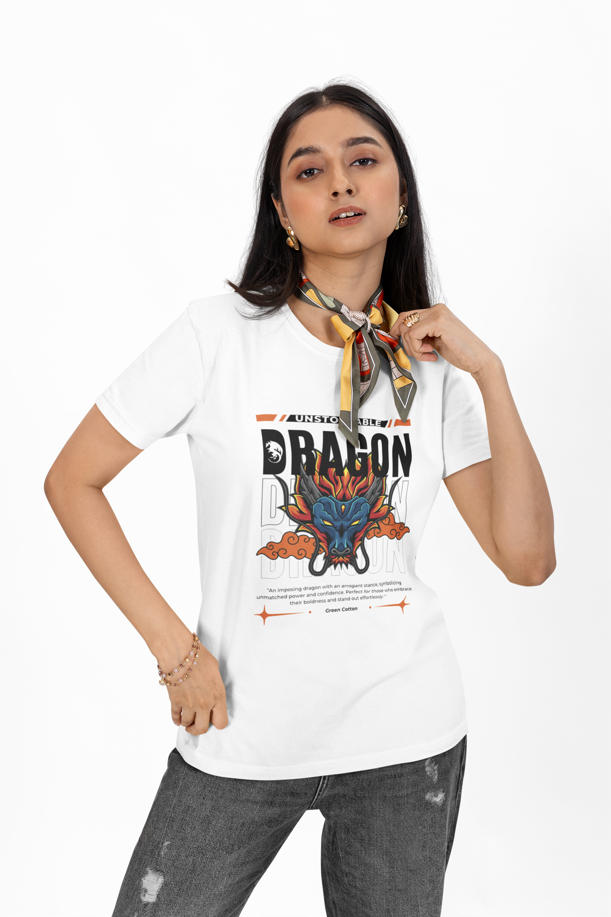 Dragon Spirit Essential Regular Fit T-Shirt - Green Cotton