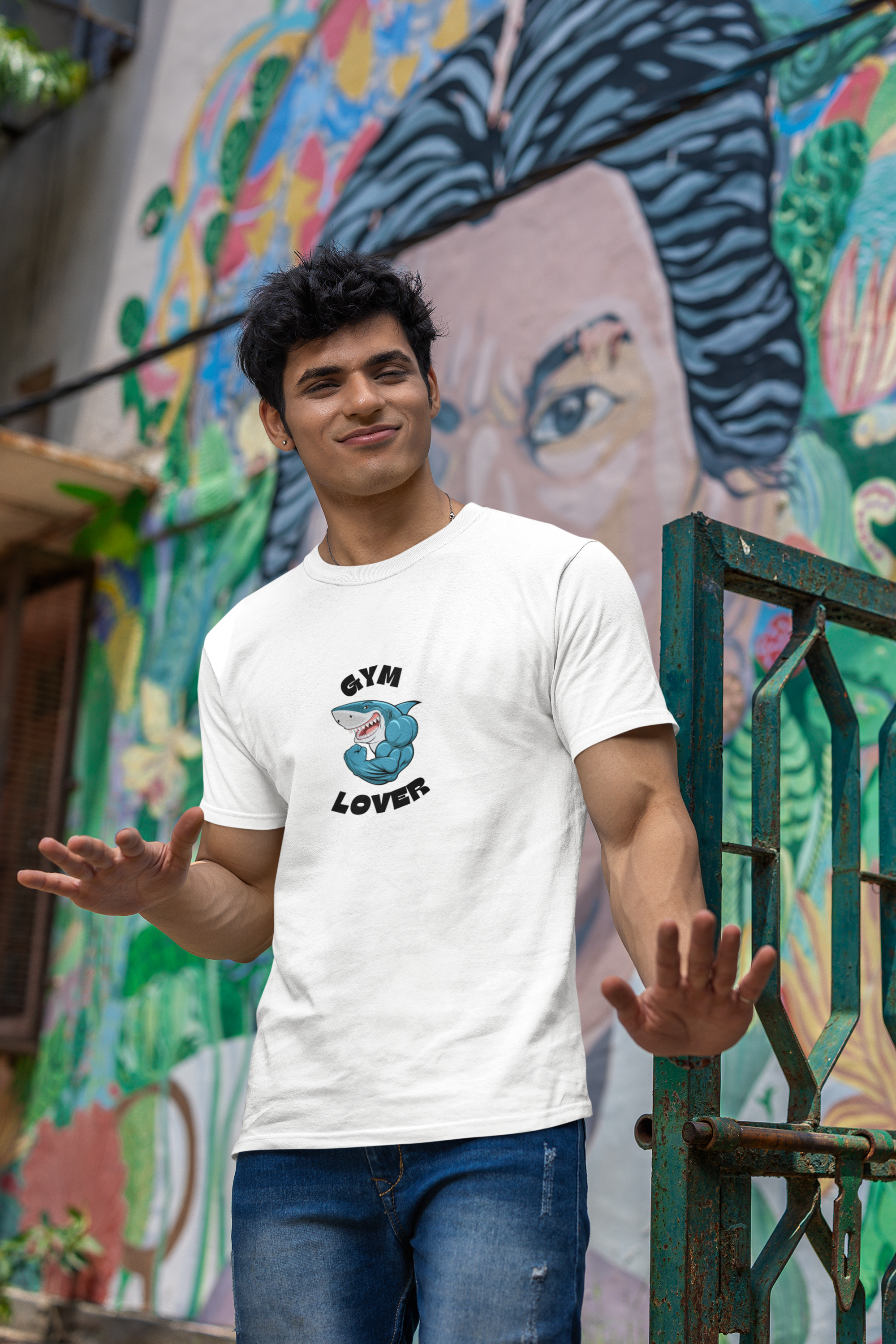 Gym Lover Performance Regular Fit T-Shirt - Green Cotton