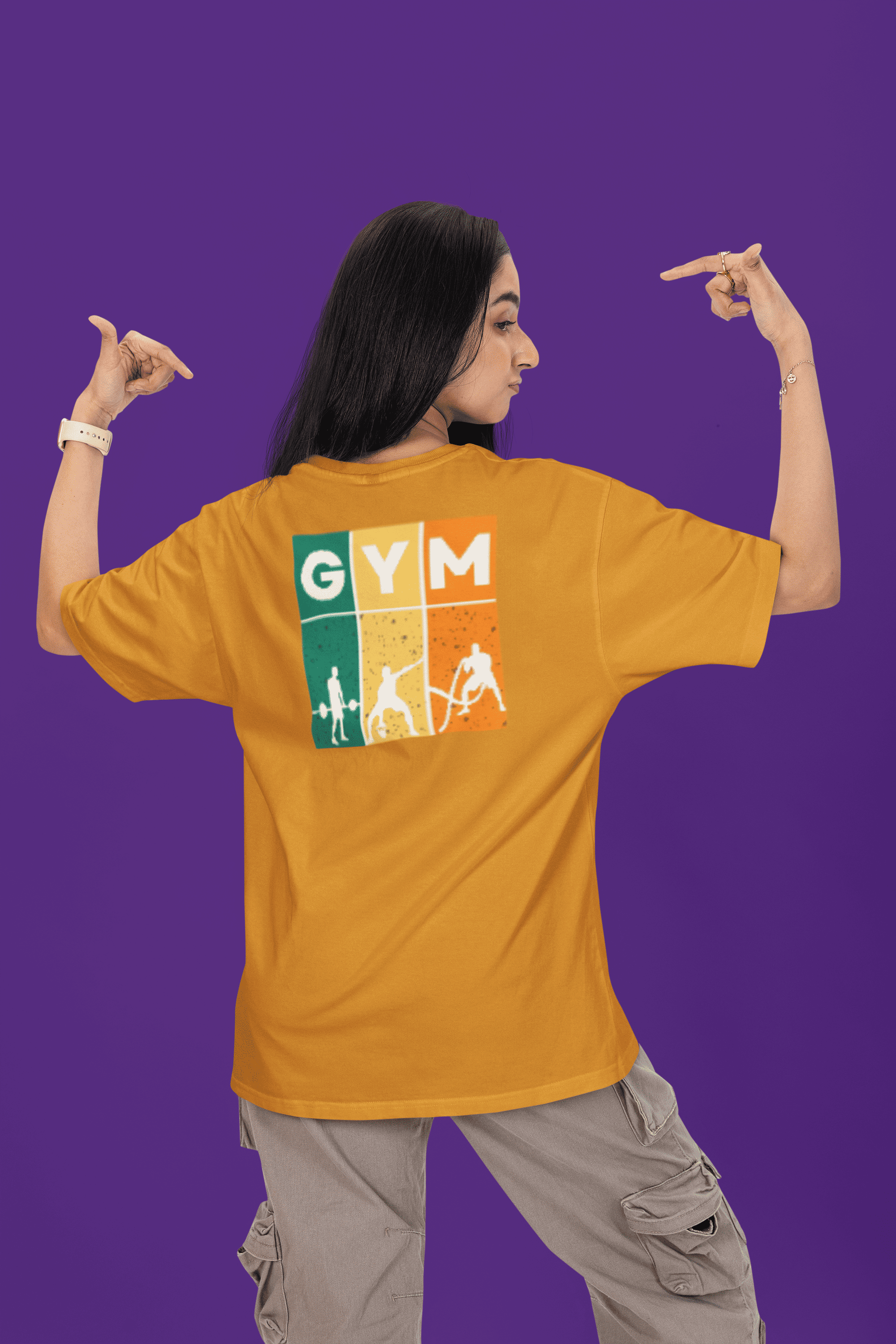 GymPro Oversized Performance T-Shirt - Green Cotton