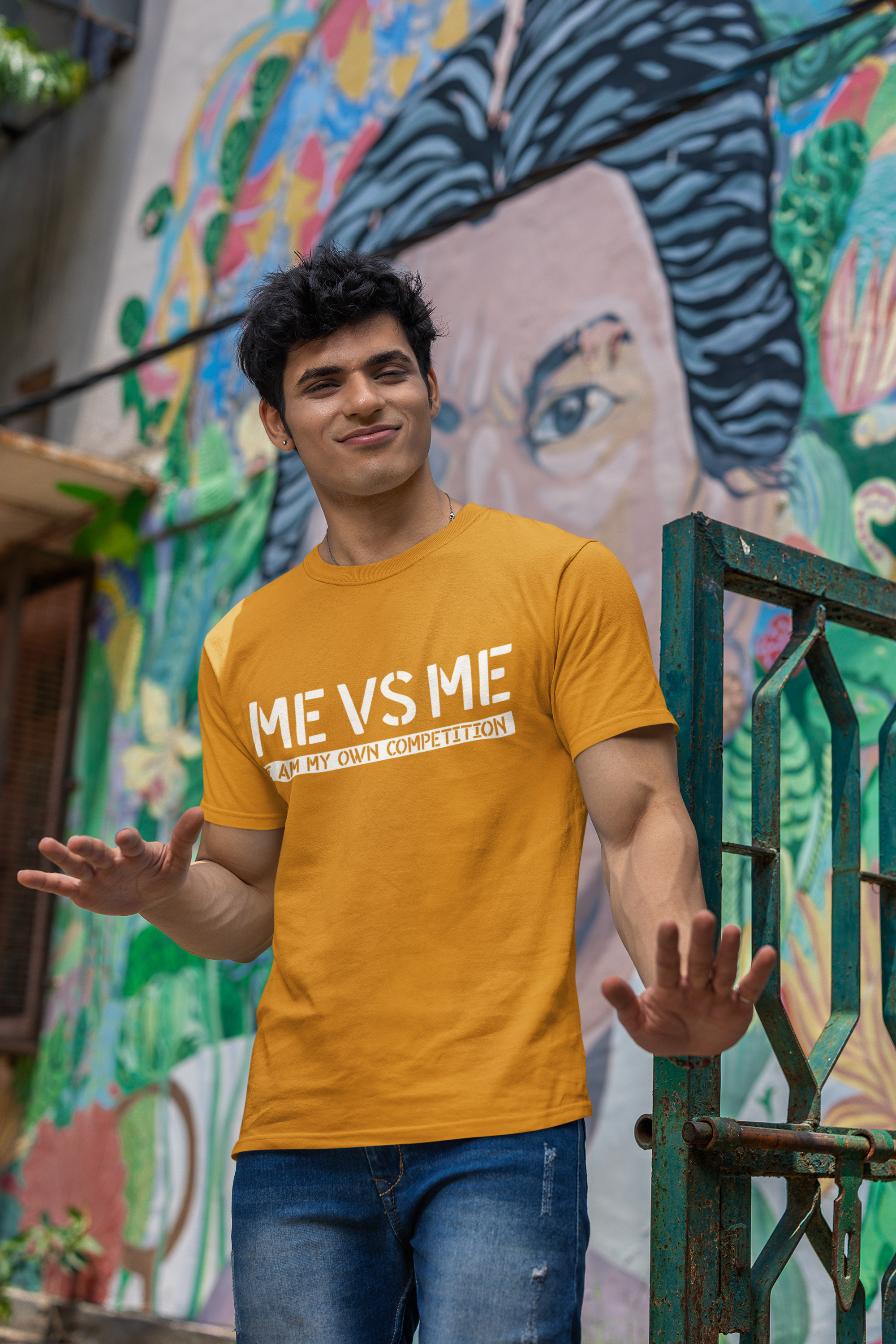 Me vs Me Empowerment Regular Fit T-Shirt - Green Cotton