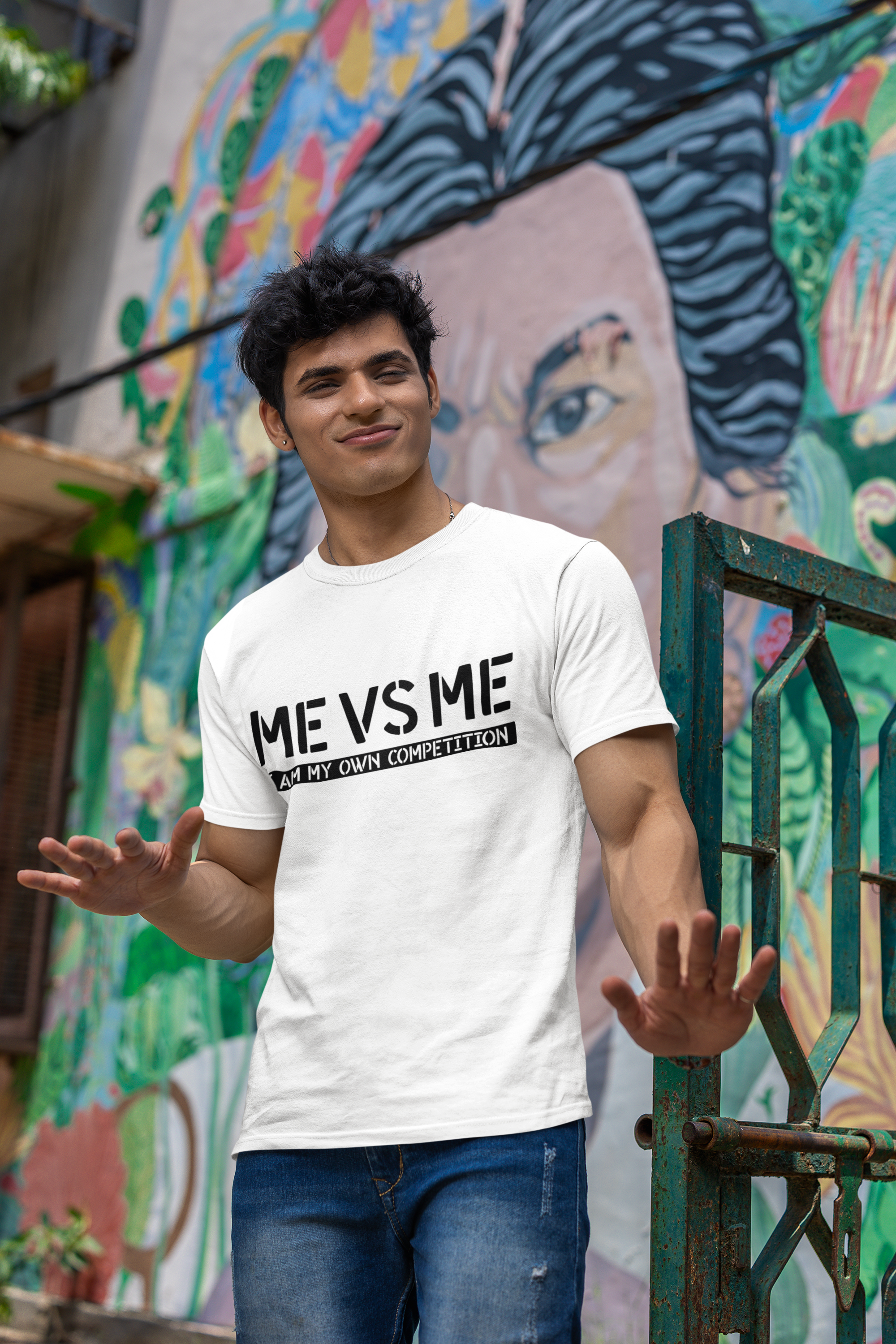 Me vs Me Empowerment Regular Fit T-Shirt - Green Cotton