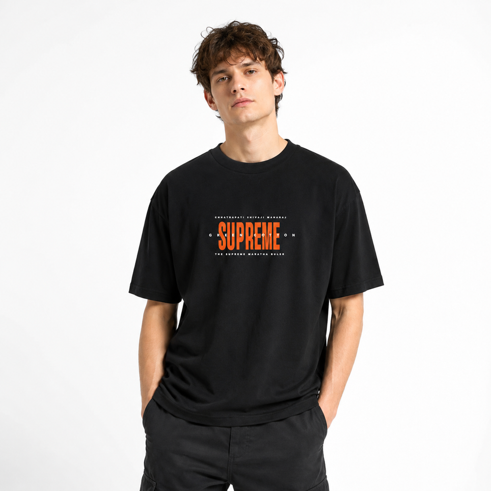 Black Oversize Chatrapati Shivaji Maharaj T-Shirt