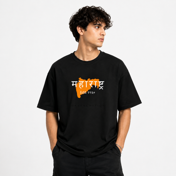 Maharastra Black Oversize T-Shirt