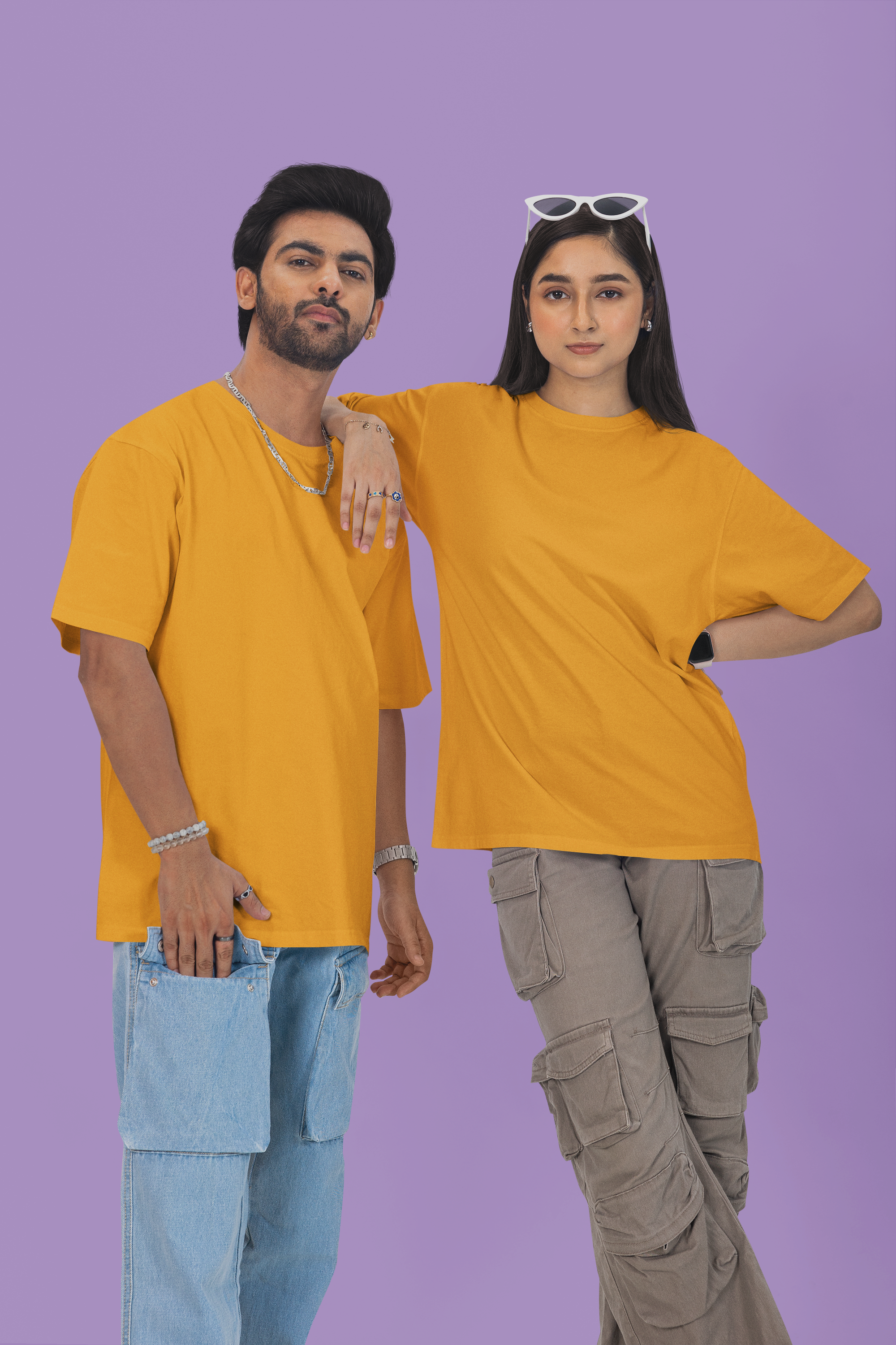 Solid Oversized T-Shirt - Green Cotton