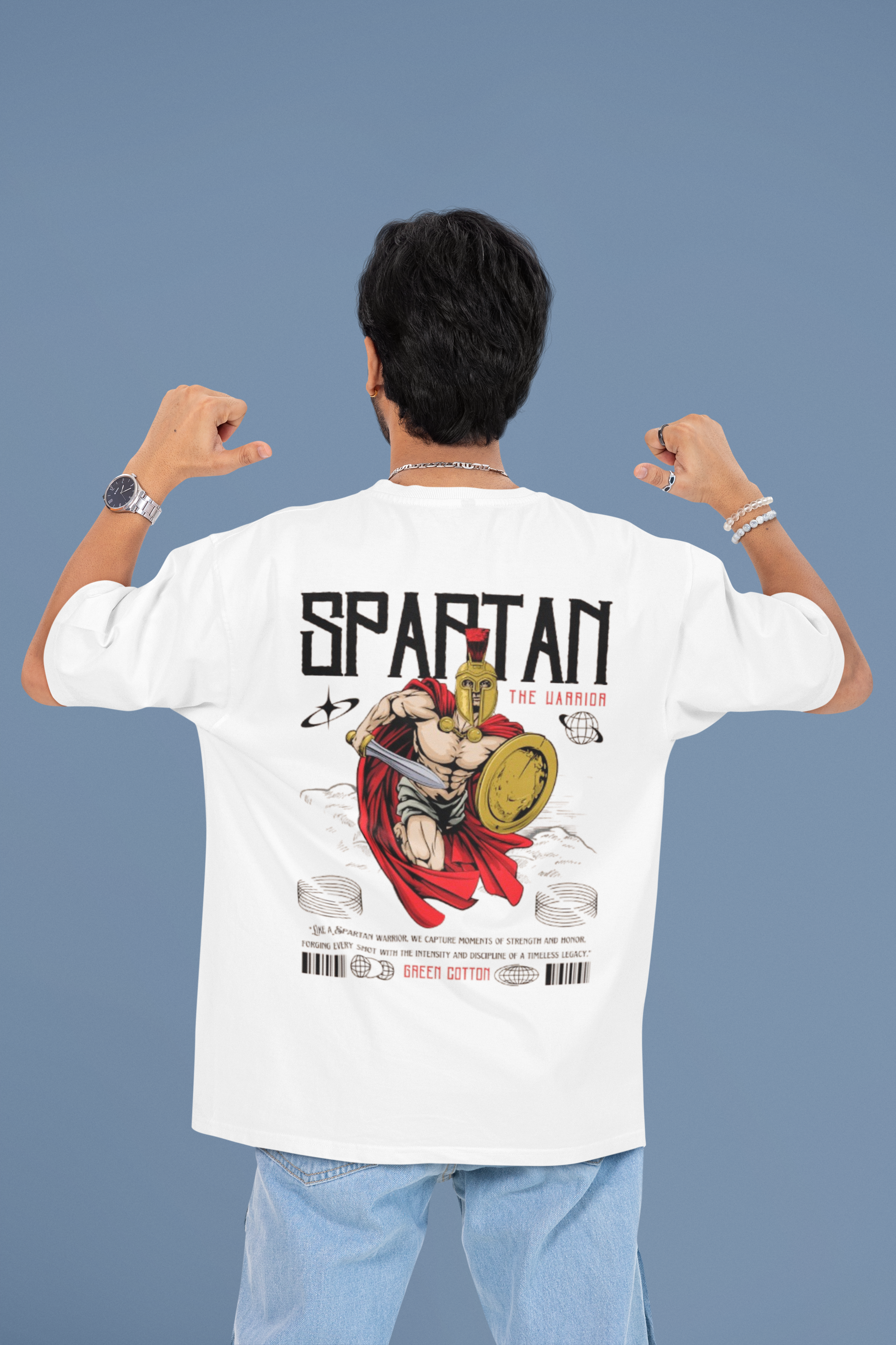 Spartan Oversized Premium T-Shirt - Green Cotton