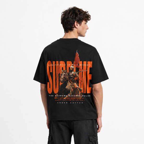 Black Oversize Chatrapati Shivaji Maharaj T-Shirt