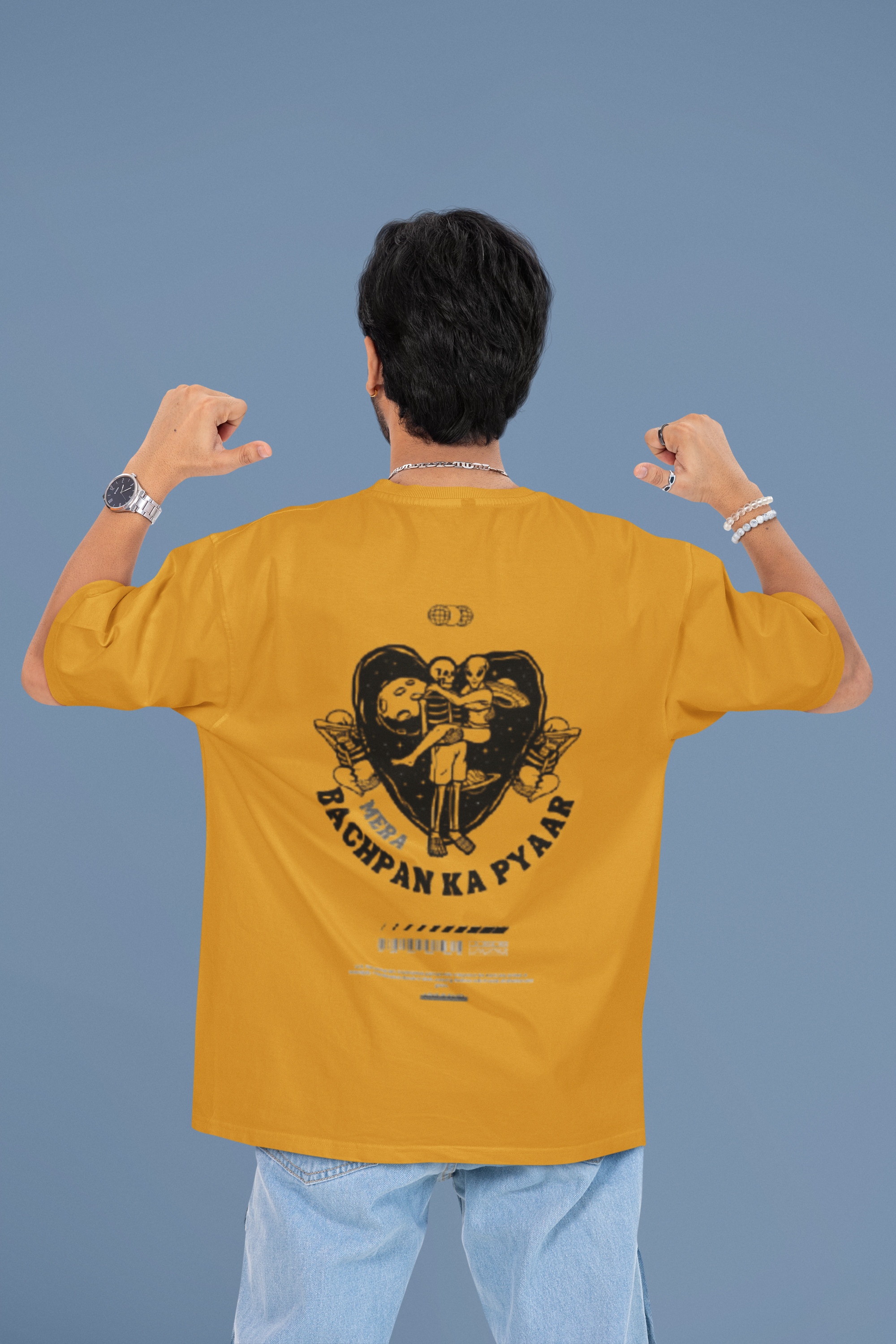 Bachpan Nostalgia OVERSIZED T-Shirt - Green Cotton