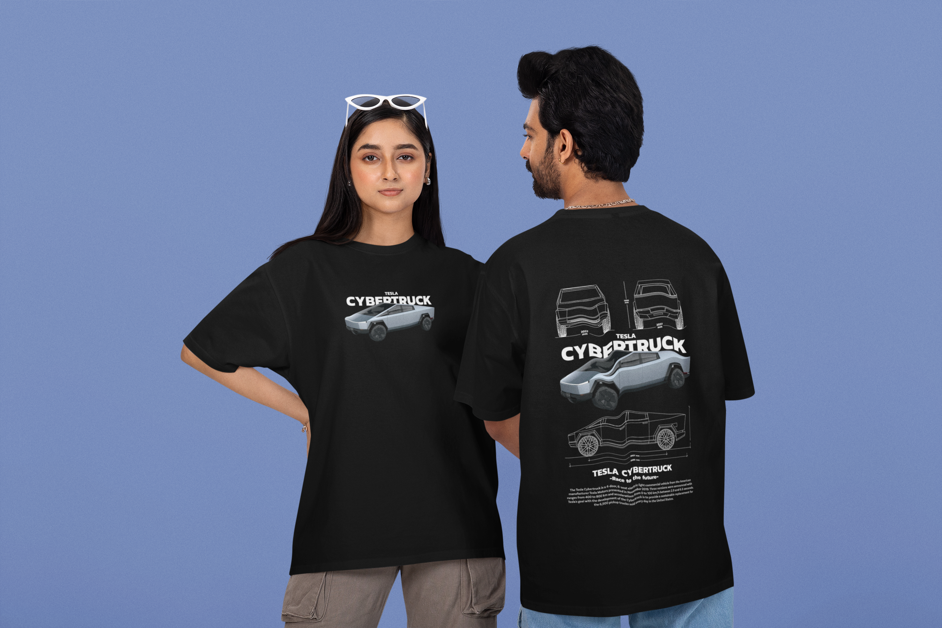 Cyber Truck Oversized T-Shirt - Green Cotton