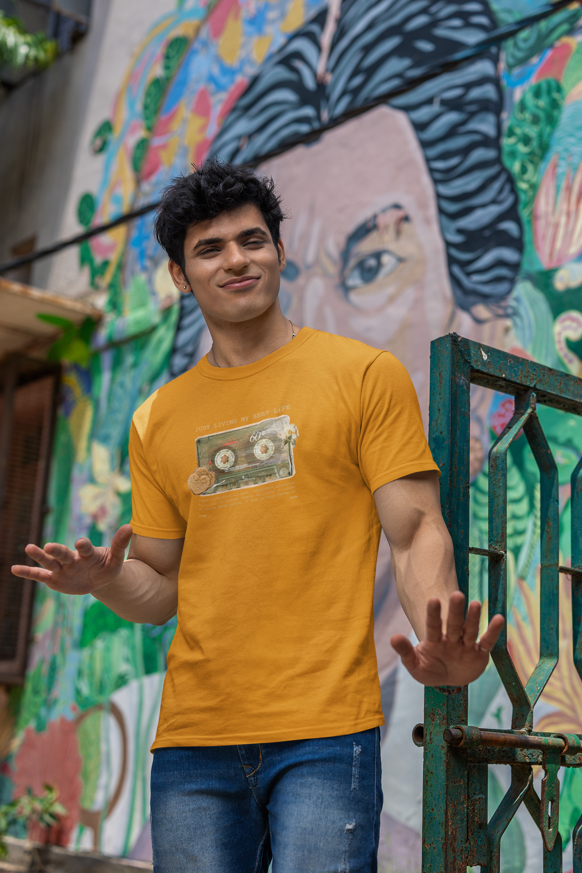 Caste Heritage Collection Regular Fit T-Shirt - Green Cotton