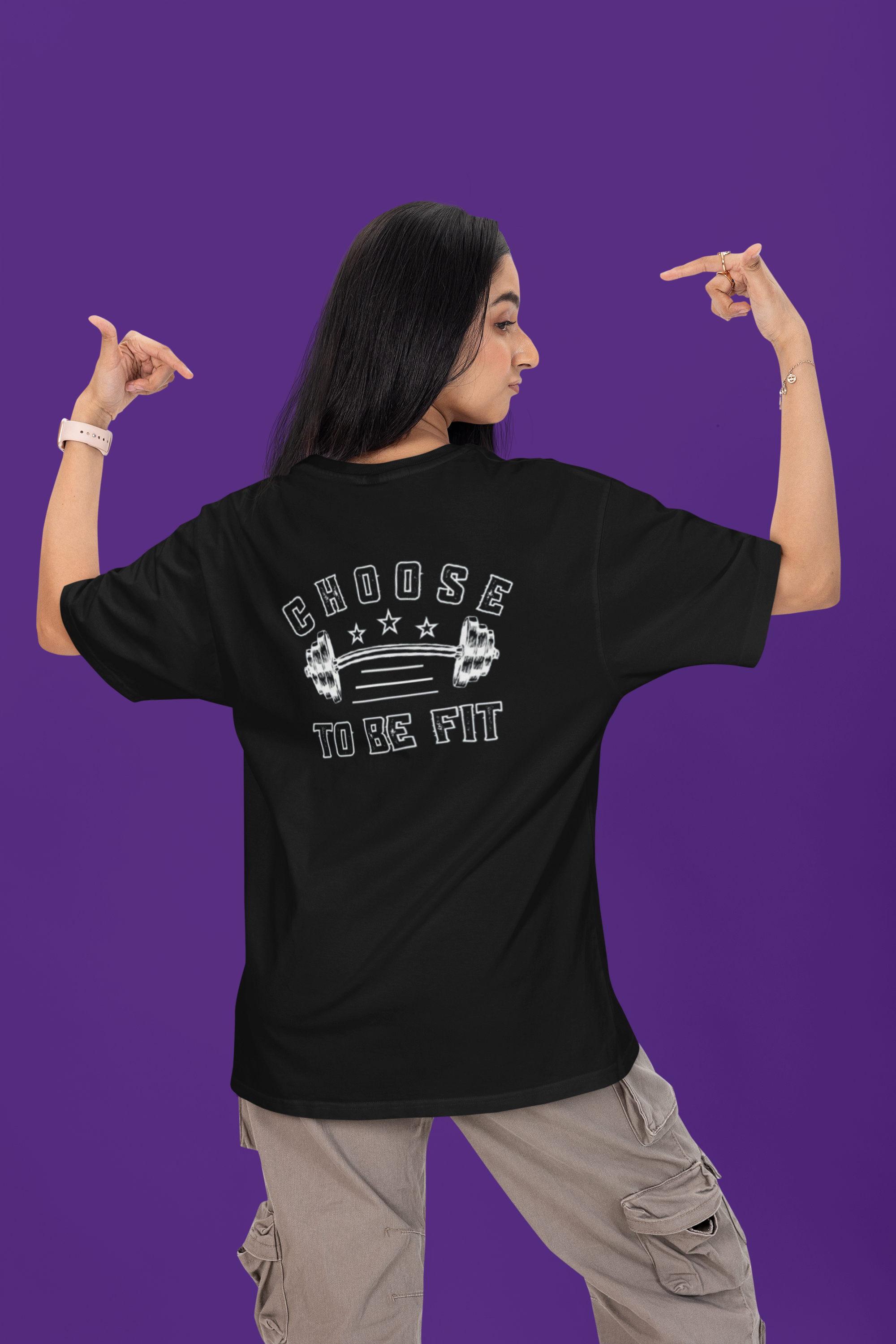 Choose to be Fit Oversized T-Shirt - Green Cotton