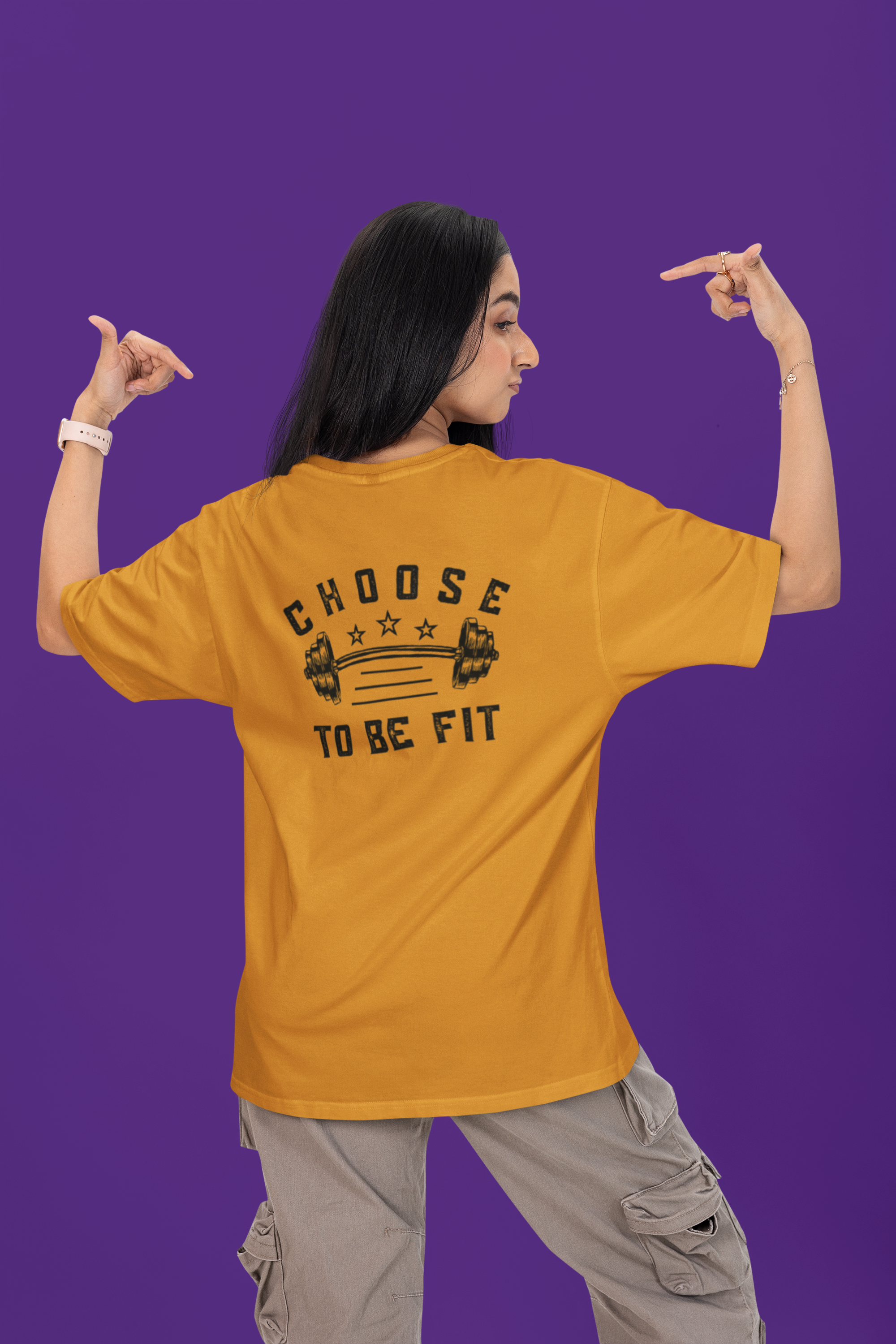 Choose to be Fit Oversized T-Shirt - Green Cotton