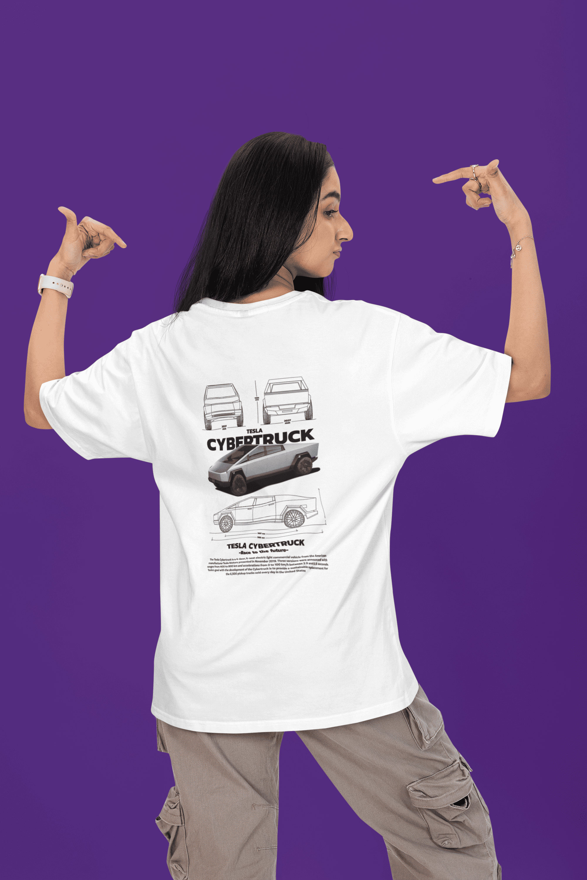 Cyber Truck Oversized T-Shirt - Green Cotton