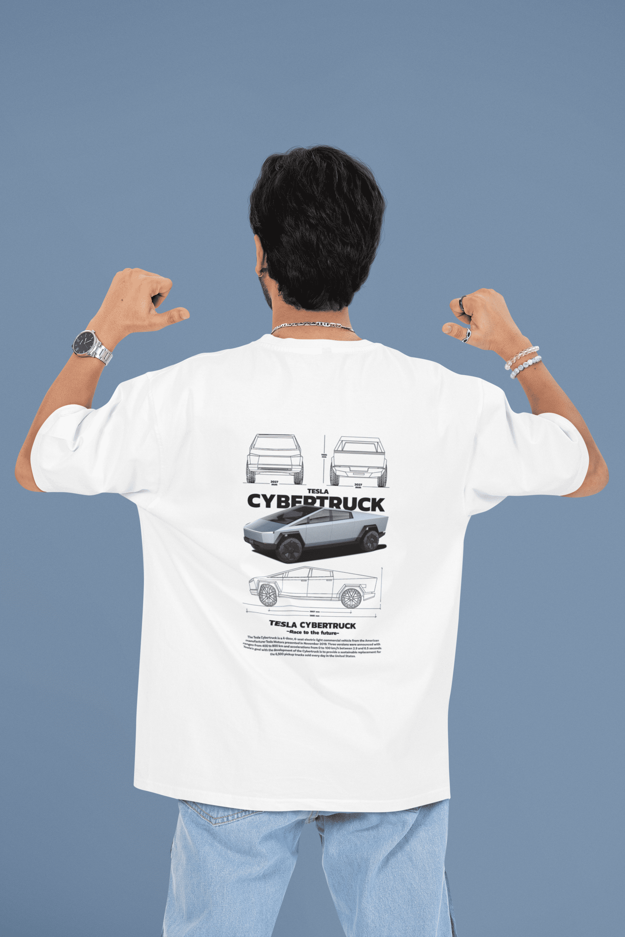 Cyber Truck Oversized T-Shirt - Green Cotton