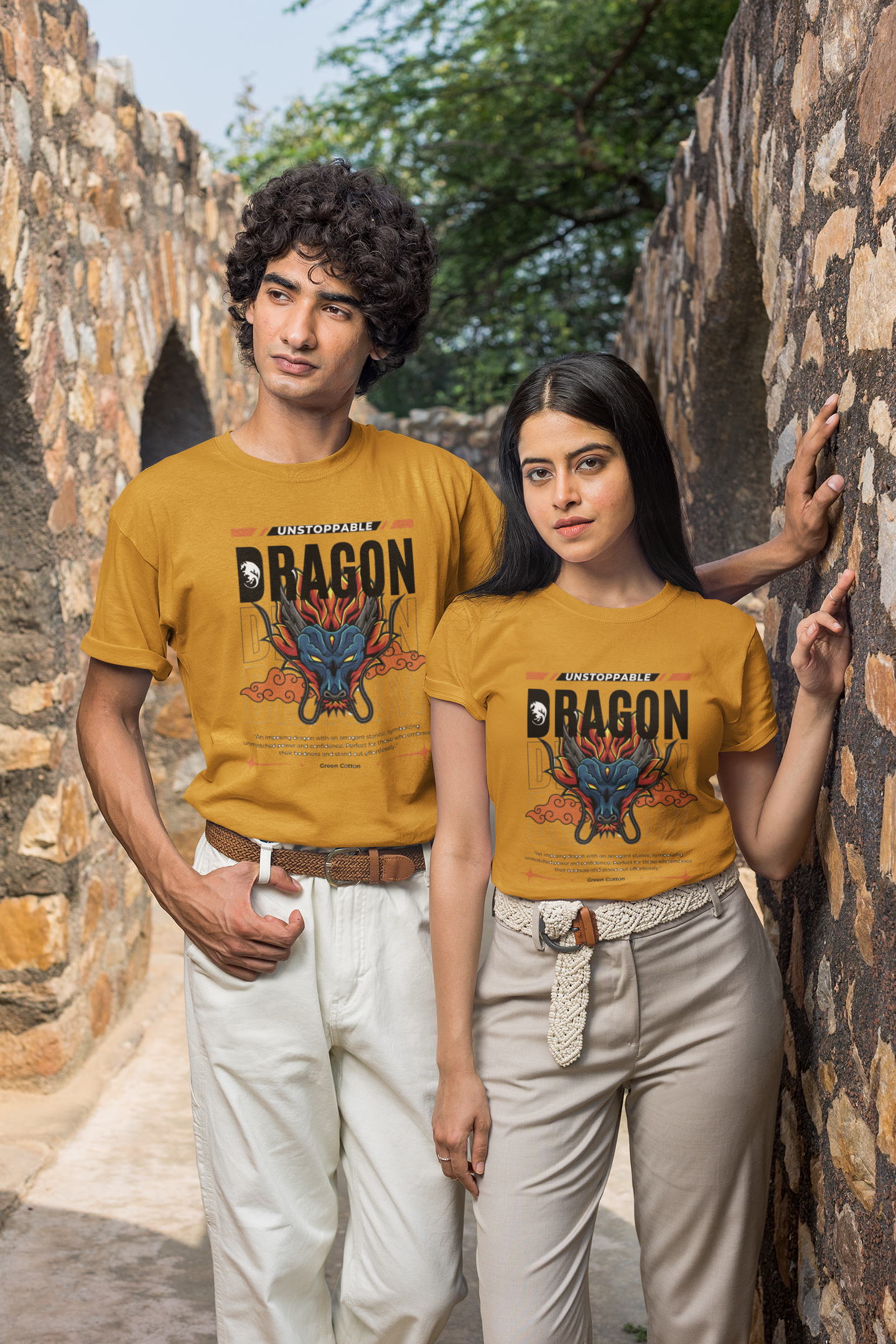 Dragon Spirit Essential Regular Fit T-Shirt - Green Cotton