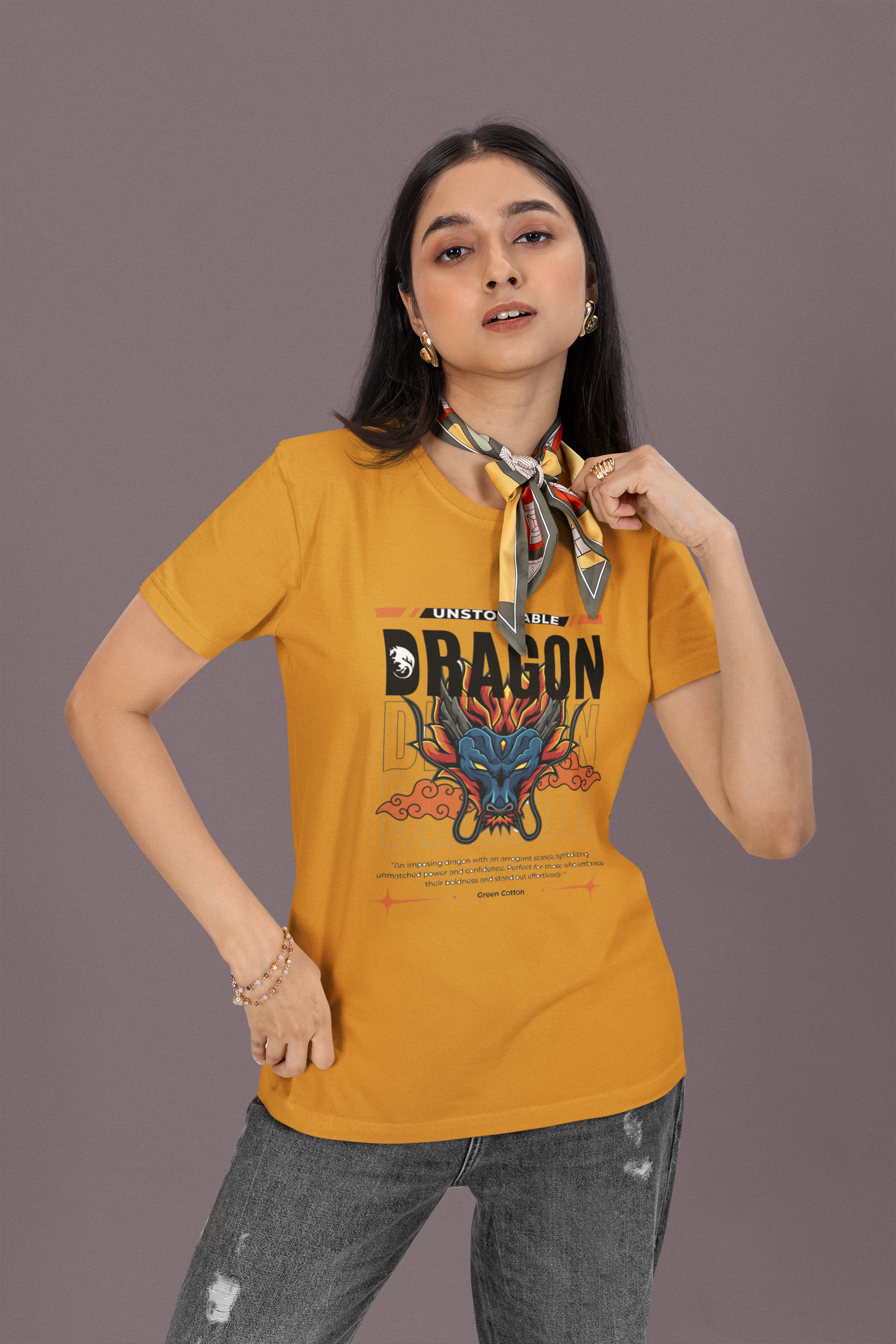 Dragon Spirit Essential Regular Fit T-Shirt - Green Cotton