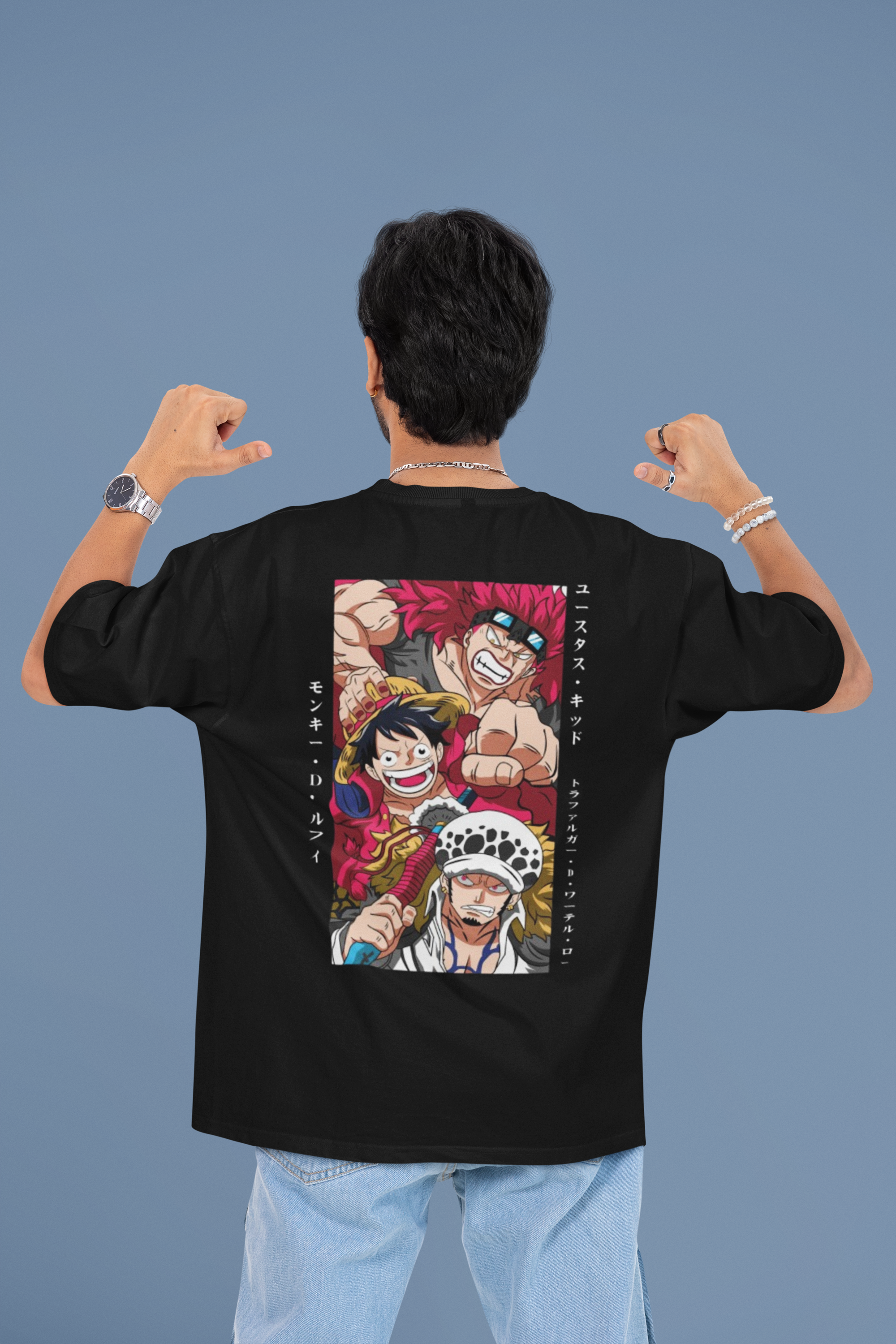 One Piece anime Oversized T-Shirt - Green Cotton