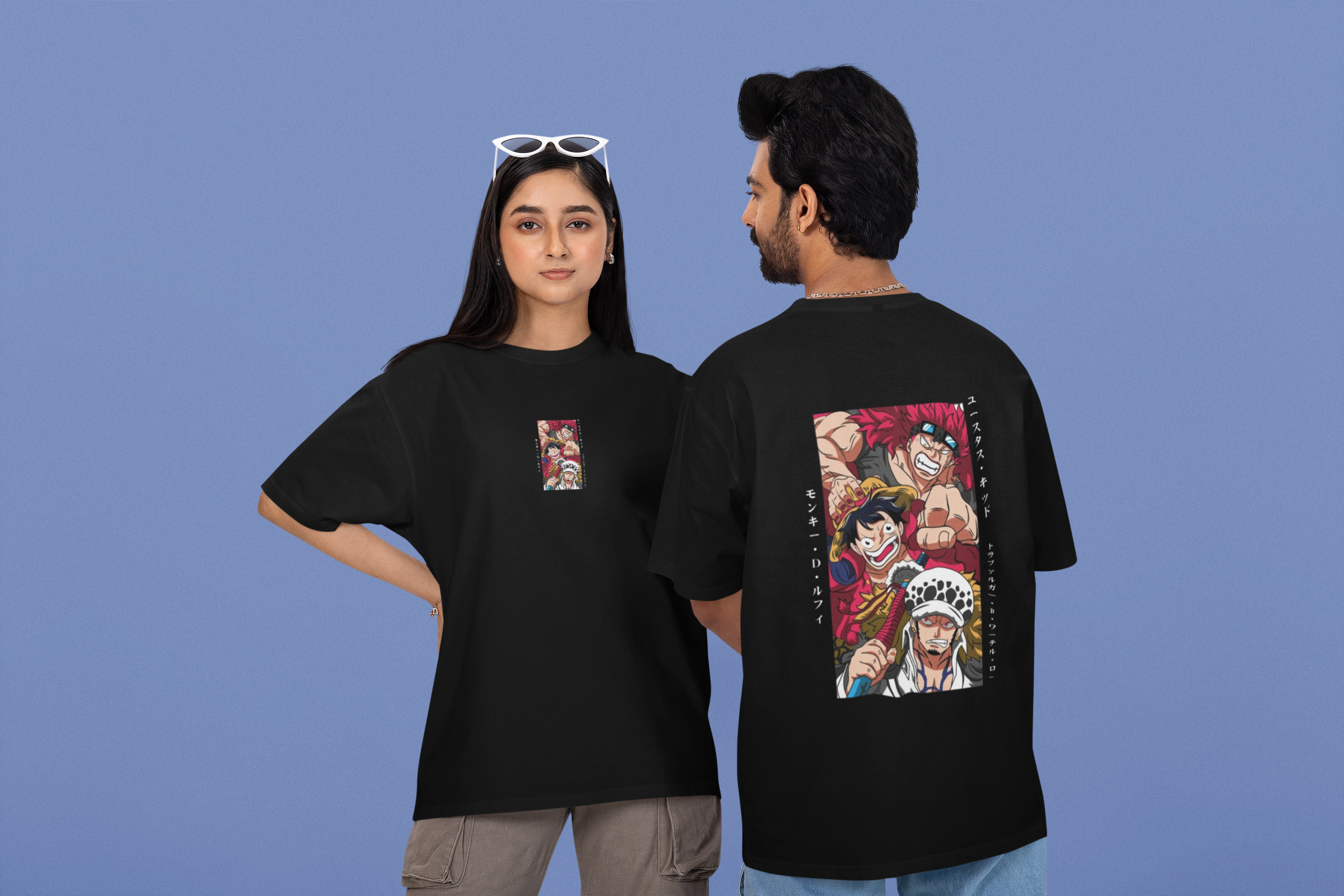 One Piece anime Oversized T-Shirt - Green Cotton