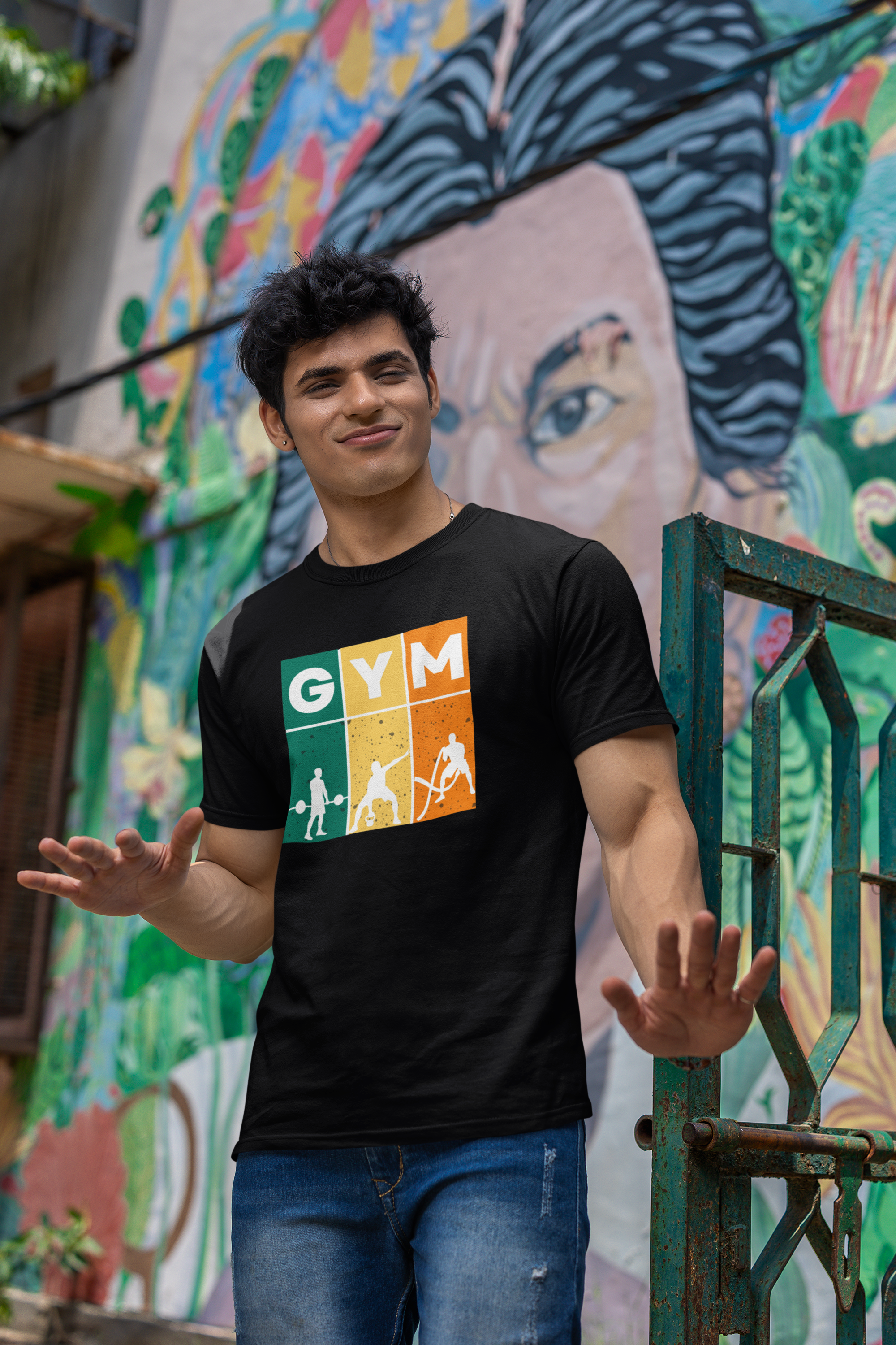 GymPro Performance Regular Fit T-Shirt - Green Cotton
