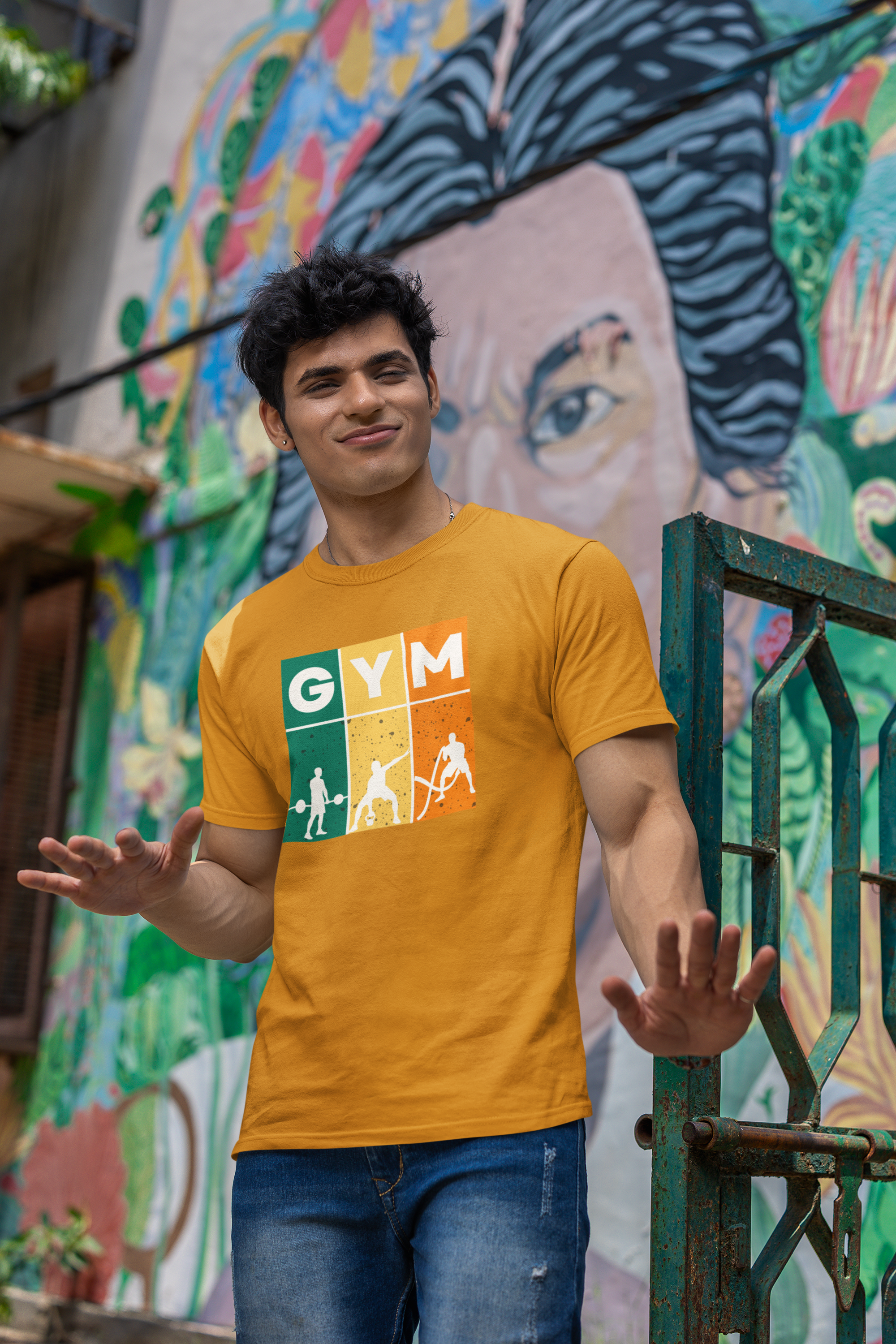 GymPro Performance Regular Fit T-Shirt - Green Cotton