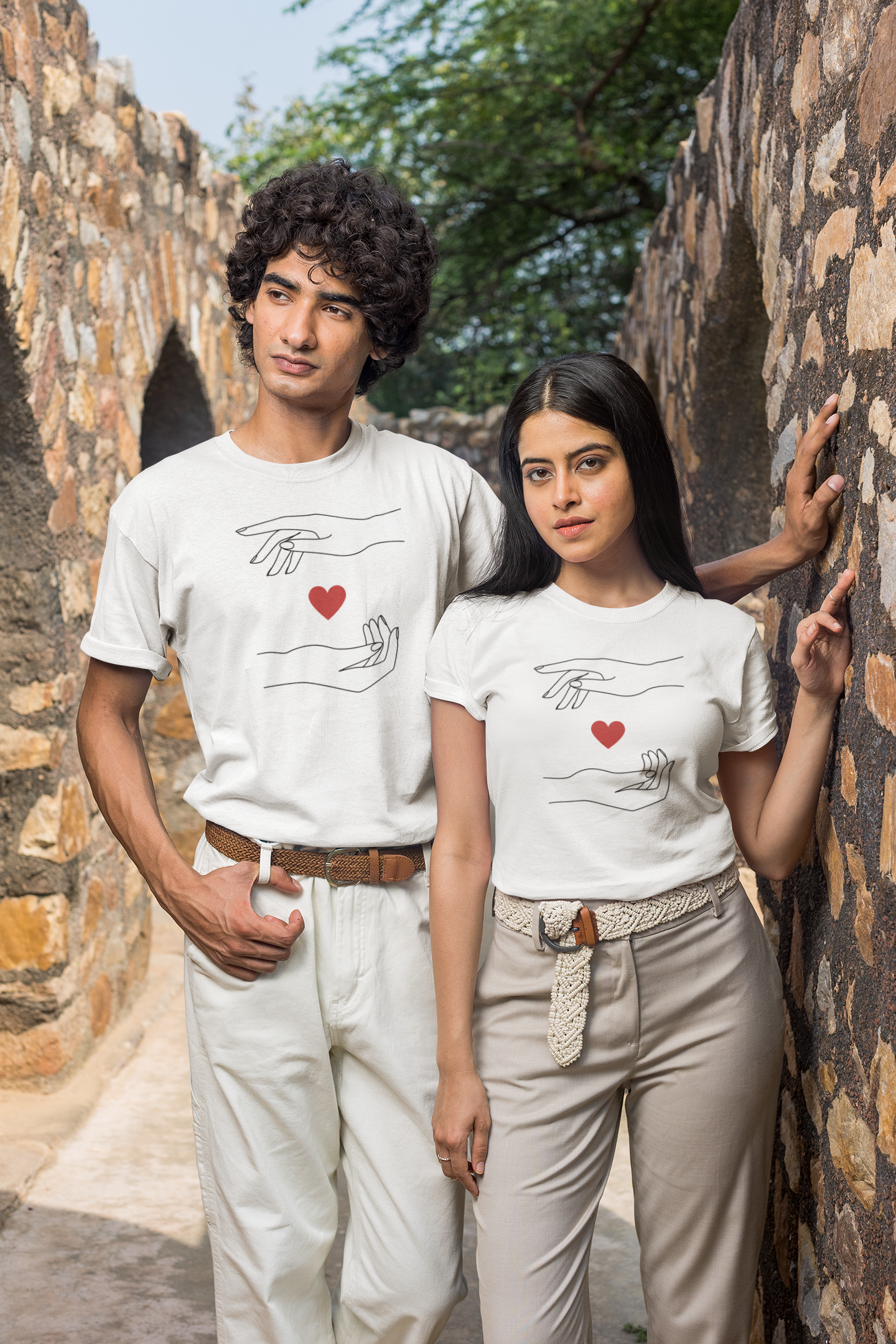 Heartfelt Essence Regular Fit T-Shirt - Green Cotton