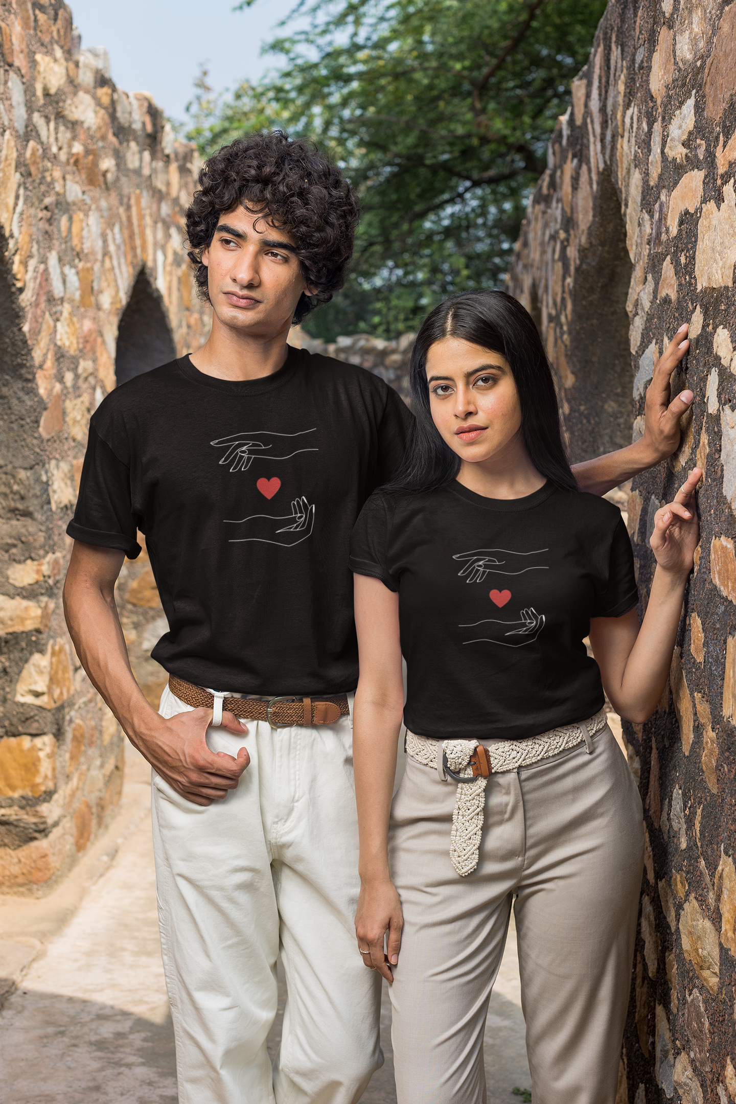 Heartfelt Essence Regular Fit T-Shirt - Green Cotton
