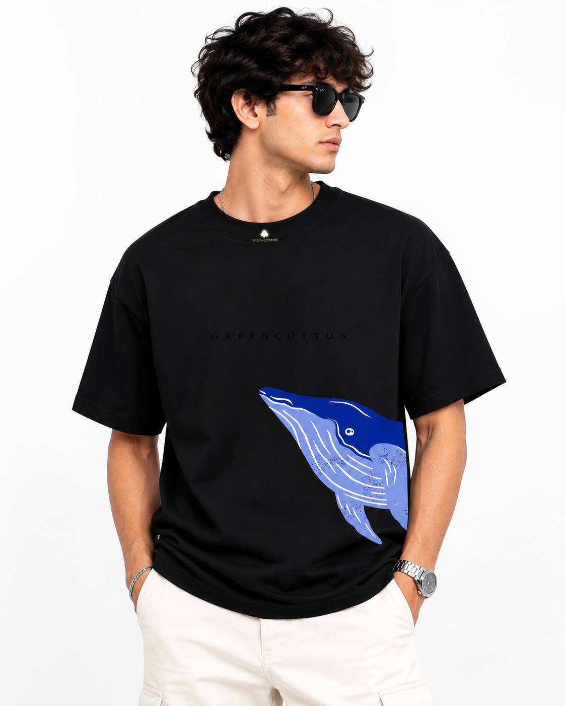 Dolphine Black Oversize T-Shirt`