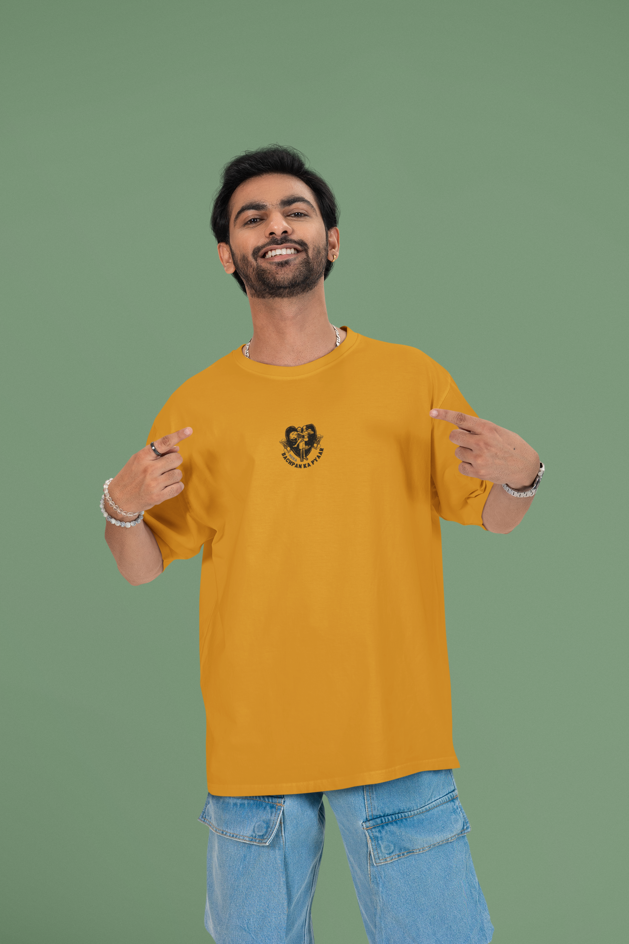 Bachpan Nostalgia OVERSIZED T-Shirt - Green Cotton